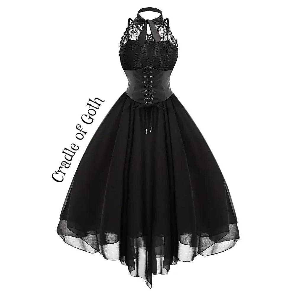 Halloween Lace Chiffon Patchwork Sleeveless - Athena: Buy with Wisdom