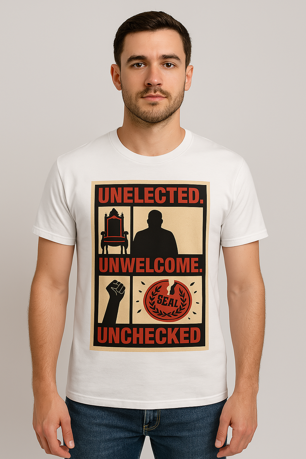 🏛️ Unelected, Unwelcome, Unchecked – Unisex Political Protest T-Shirt | Anti-Establishment Graphic Tee Product vendor