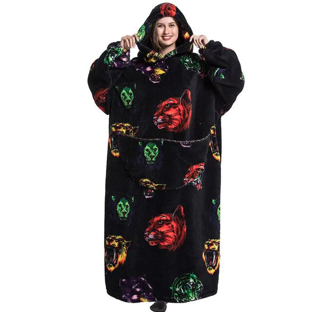 Ultimate Comfort Oversized Wearable TV Blanket with Pockets & Hood - Luxurious, Soft, and Cozy for All-Season Enjoyment - Athena: Buy with Wisdom