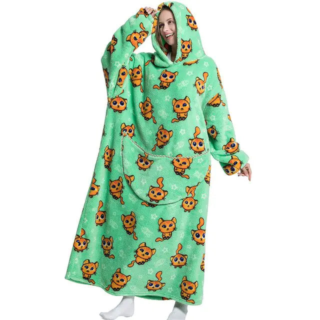 Ultimate Comfort Oversized Wearable TV Blanket with Pockets & Hood - Luxurious, Soft, and Cozy for All-Season Enjoyment - Athena: Buy with Wisdom