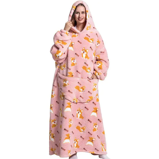 Ultimate Comfort Oversized Wearable TV Blanket with Pockets & Hood - Luxurious, Soft, and Cozy for All-Season Enjoyment - Athena: Buy with Wisdom