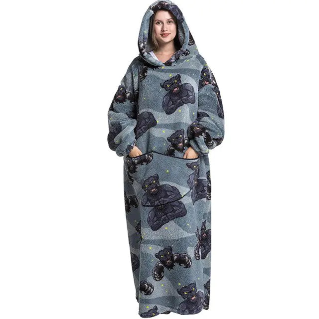 Ultimate Comfort Oversized Wearable TV Blanket with Pockets & Hood - Luxurious, Soft, and Cozy for All-Season Enjoyment - Athena: Buy with Wisdom