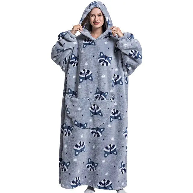 Ultimate Comfort Oversized Wearable TV Blanket with Pockets & Hood - Luxurious, Soft, and Cozy for All-Season Enjoyment - Athena: Buy with Wisdom