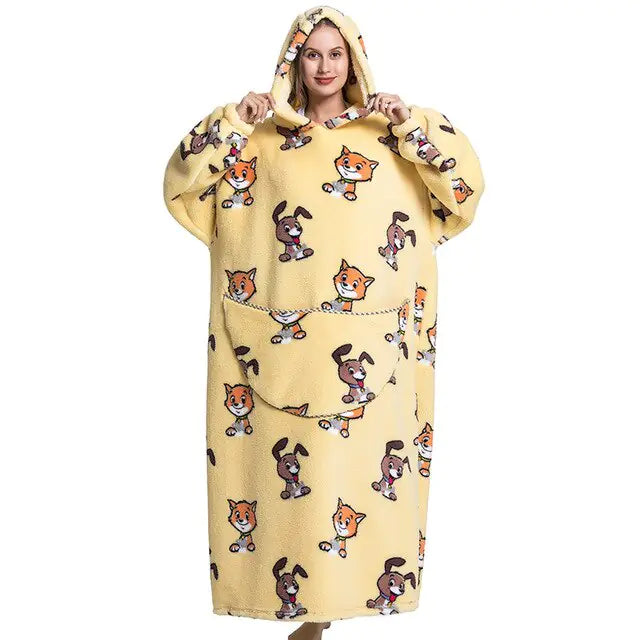 Ultimate Comfort Oversized Wearable TV Blanket with Pockets & Hood - Luxurious, Soft, and Cozy for All-Season Enjoyment - Athena: Buy with Wisdom