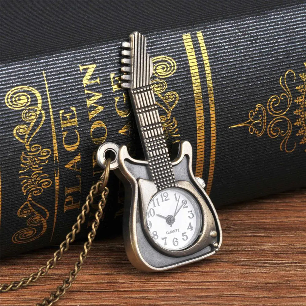 Guitar Necklace + Watch | Steampunk Antique Guitar Watch - Athena: Buy with Wisdom