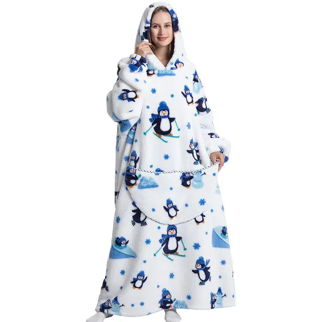 Ultimate Comfort Oversized Wearable TV Blanket with Pockets & Hood - Luxurious, Soft, and Cozy for All-Season Enjoyment - Athena: Buy with Wisdom