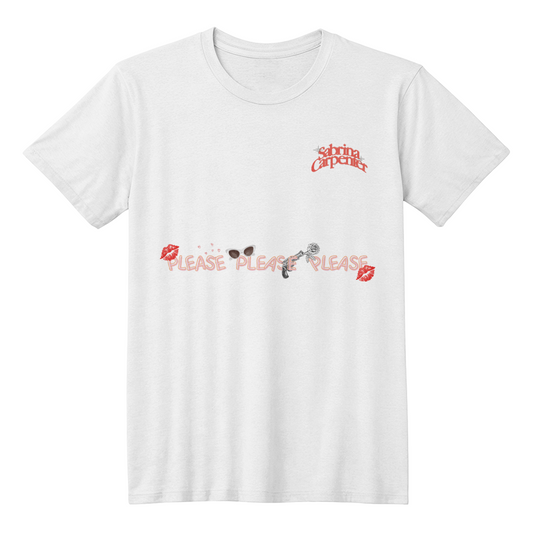Sabrina Carpenter "Please Please Please" White T-Shirt - Iconic Hit | Unisex Cotton Tee
