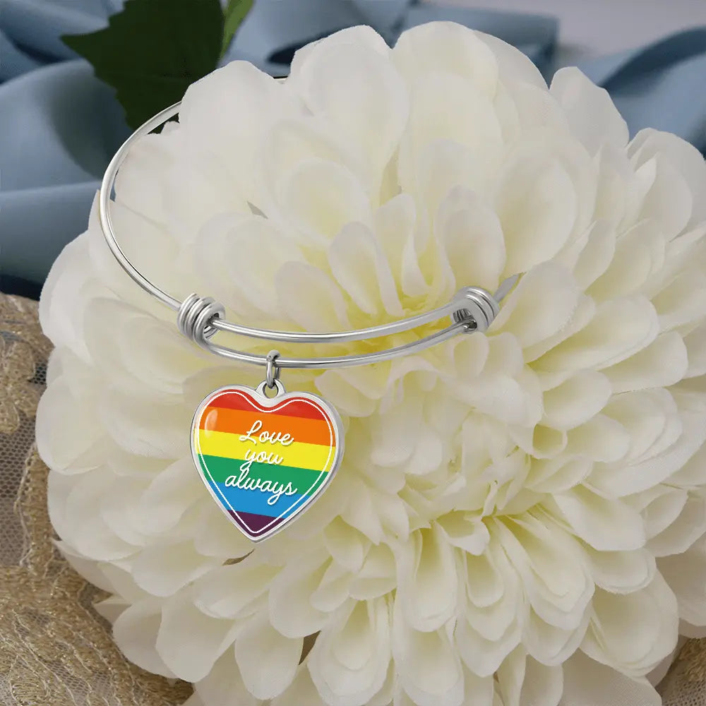 Valentine's Day Gift | Eternal Love: LGBT Heart Bangle with 'Love You Always' Product vendor