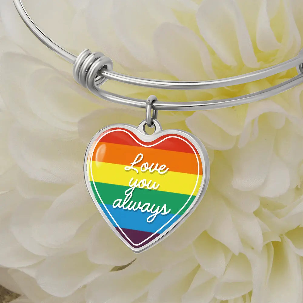 Valentine's Day Gift | Eternal Love: LGBT Heart Bangle with 'Love You Always' Product vendor