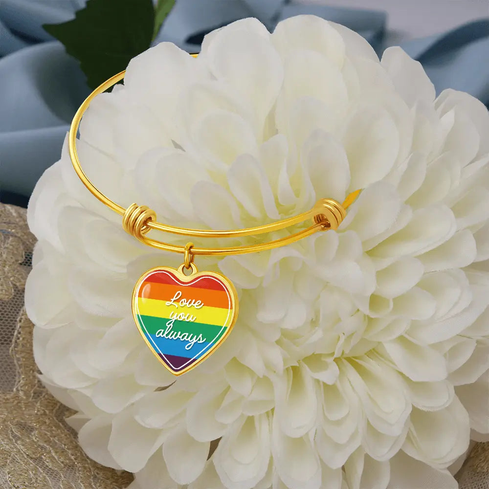 Valentine's Day Gift | Eternal Love: LGBT Heart Bangle with 'Love You Always' Product vendor