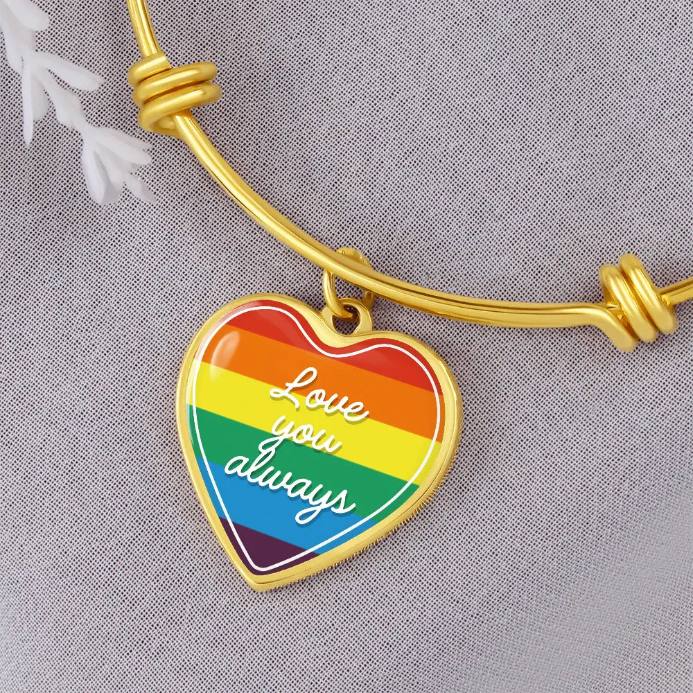 Valentine's Day Gift | Eternal Love: LGBT Heart Bangle with 'Love You Always' Product vendor