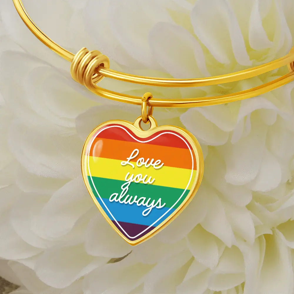 Valentine's Day Gift | Eternal Love: LGBT Heart Bangle with 'Love You Always' Product vendor