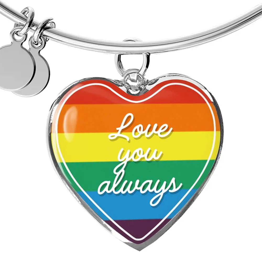 Valentine's Day Gift | Eternal Love: LGBT Heart Bangle with 'Love You Always' Product vendor