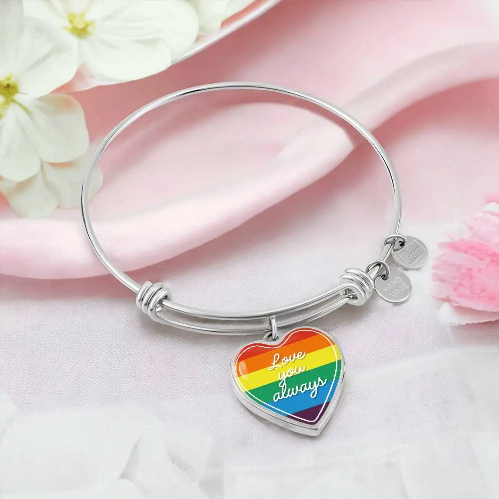Valentine's Day Gift | Eternal Love: LGBT Heart Bangle with 'Love You Always' Product vendor