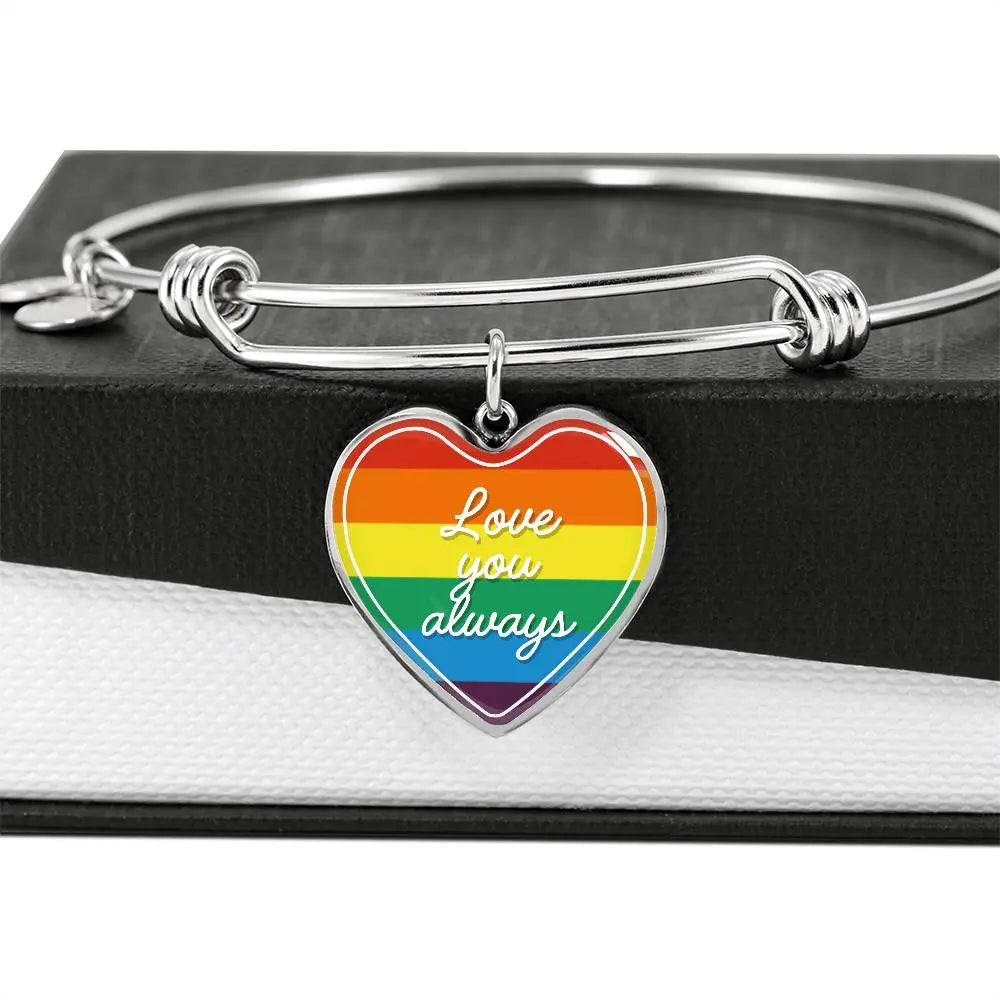 Valentine's Day Gift | Eternal Love: LGBT Heart Bangle with 'Love You Always' Product vendor