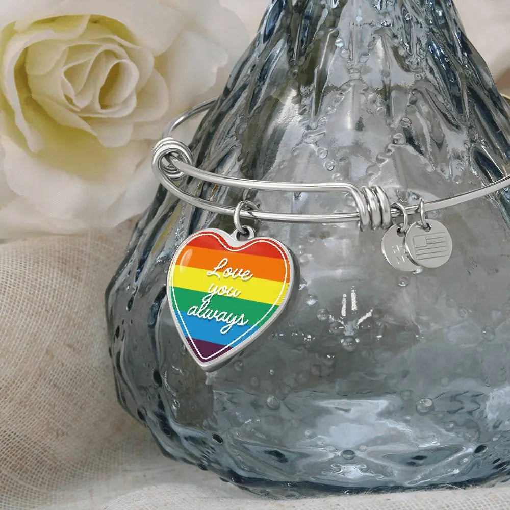 Valentine's Day Gift | Eternal Love: LGBT Heart Bangle with 'Love You Always' Product vendor