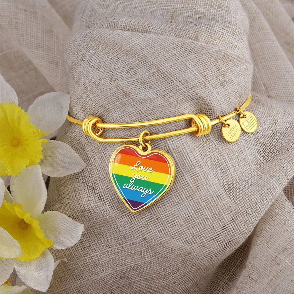 Valentine's Day Gift | Eternal Love: LGBT Heart Bangle with 'Love You Always' Product vendor