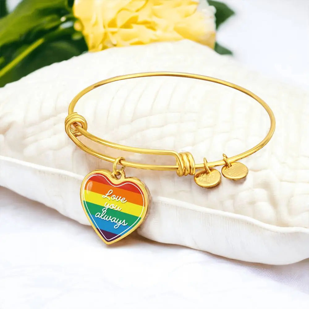 Valentine's Day Gift | Eternal Love: LGBT Heart Bangle with 'Love You Always' Product vendor