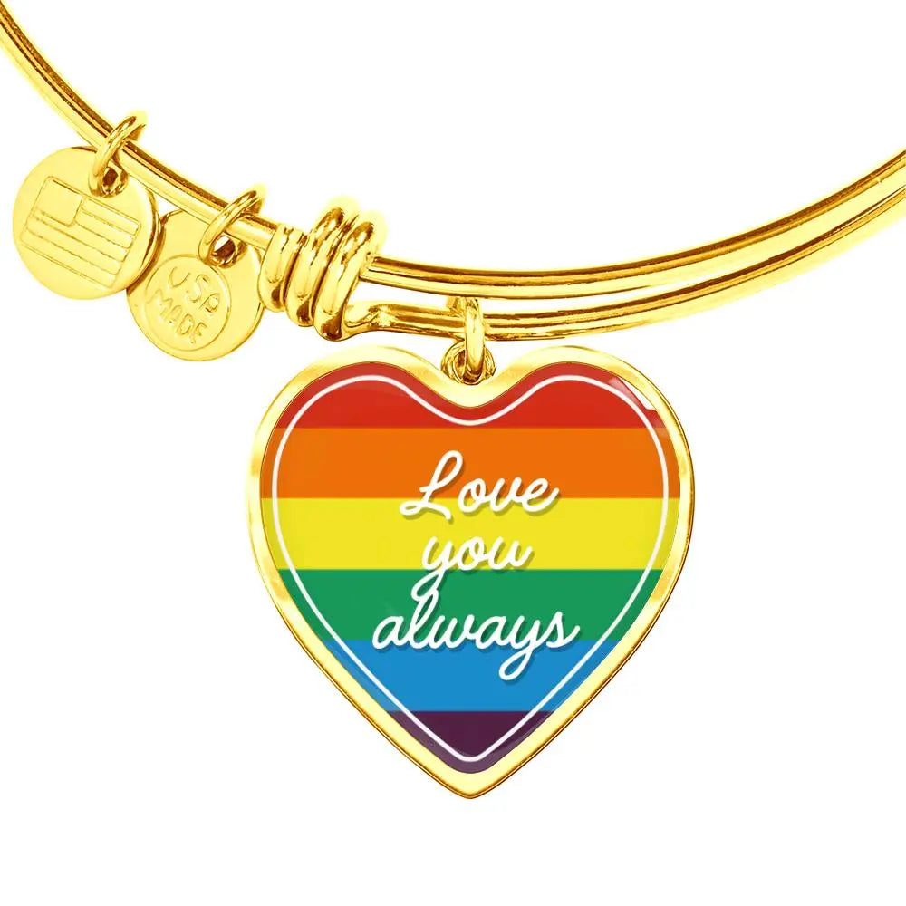 Valentine's Day Gift | Eternal Love: LGBT Heart Bangle with 'Love You Always' Product vendor