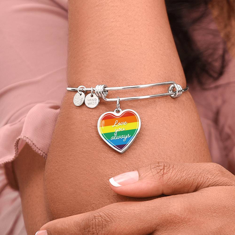 Valentine's Day Gift | Eternal Love: LGBT Heart Bangle with 'Love You Always' Product vendor