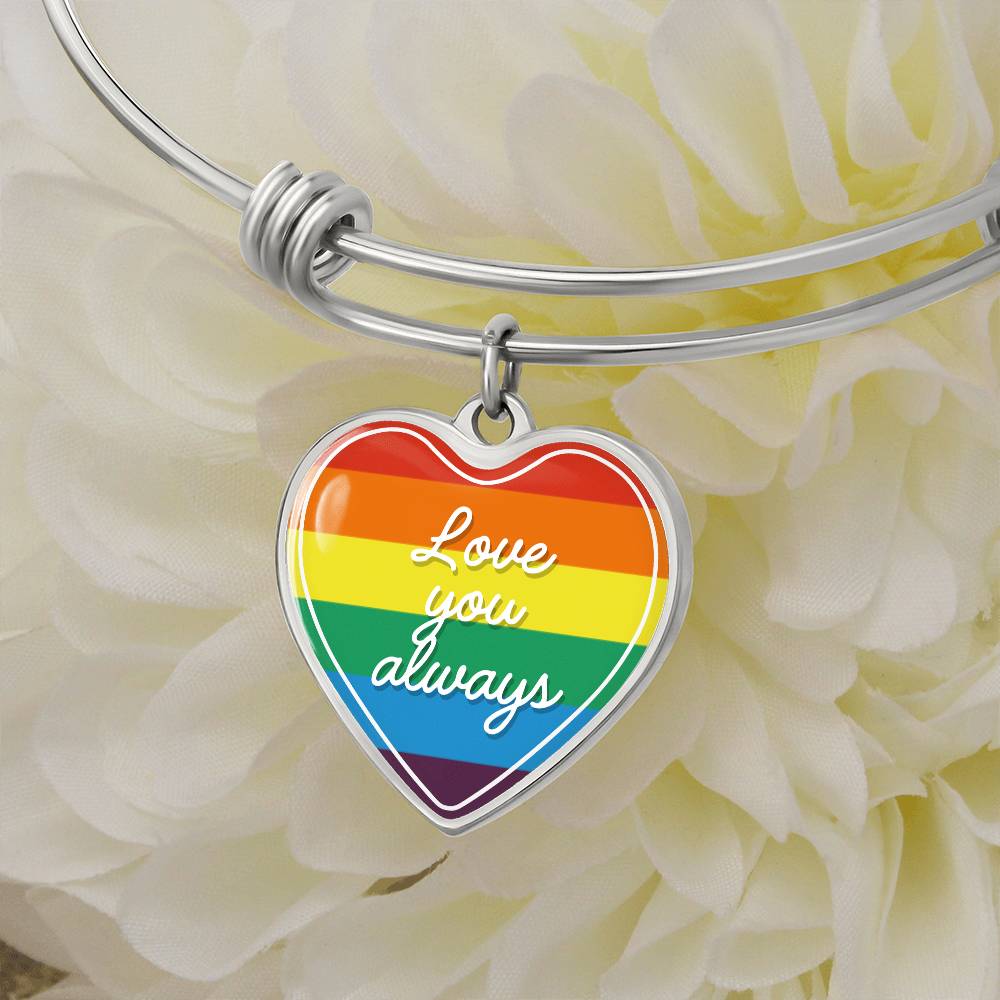 Valentine's Day Gift | Eternal Love: LGBT Heart Bangle with 'Love You Always' Product vendor
