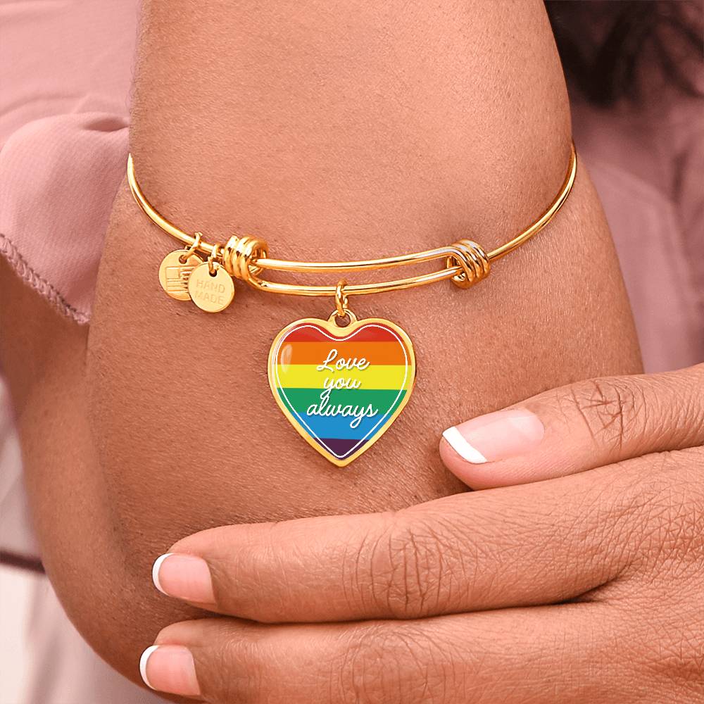 Valentine's Day Gift | Eternal Love: LGBT Heart Bangle with 'Love You Always' Product vendor
