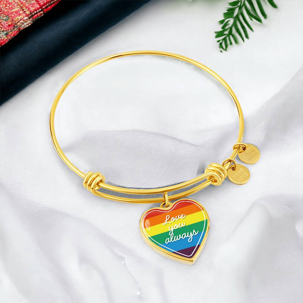 Valentine's Day Gift | Eternal Love: LGBT Heart Bangle with 'Love You Always' Product vendor