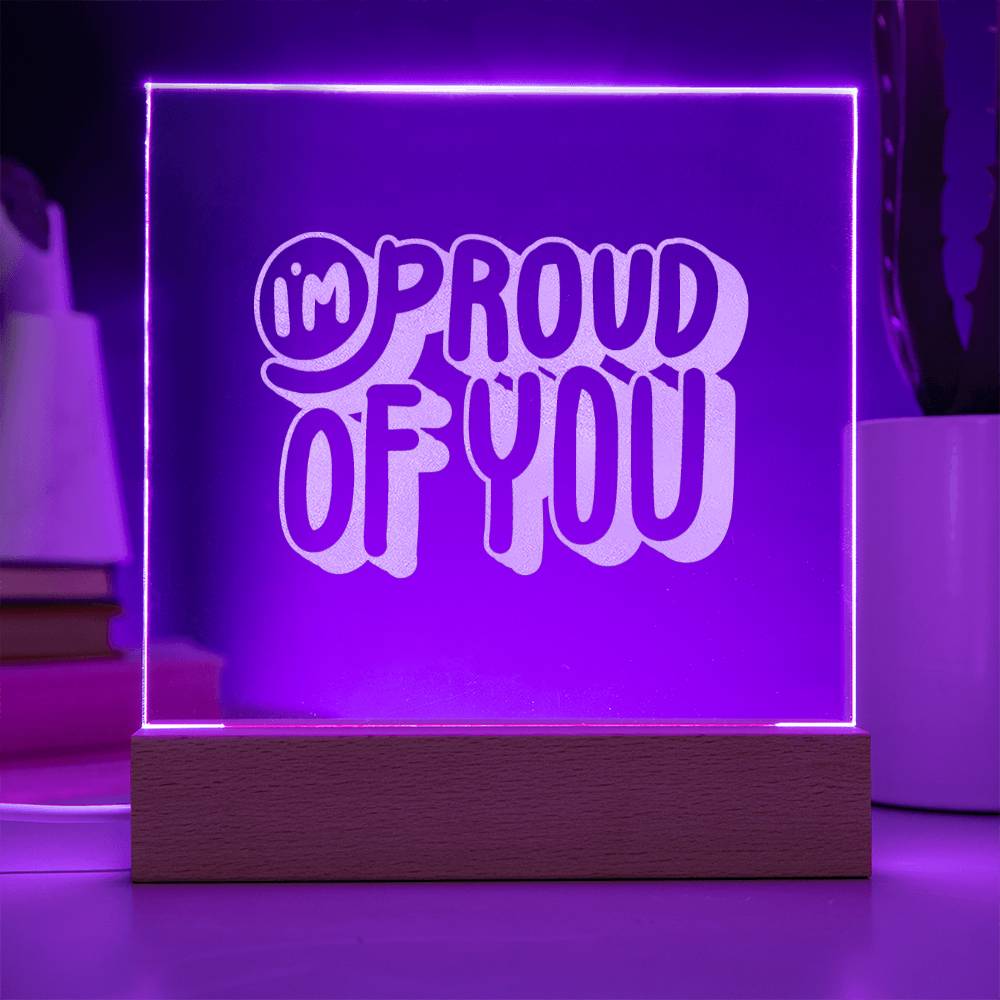 Engraved Acrylic Square Plaque with Encouraging Message - Athena: Buy with Wisdom