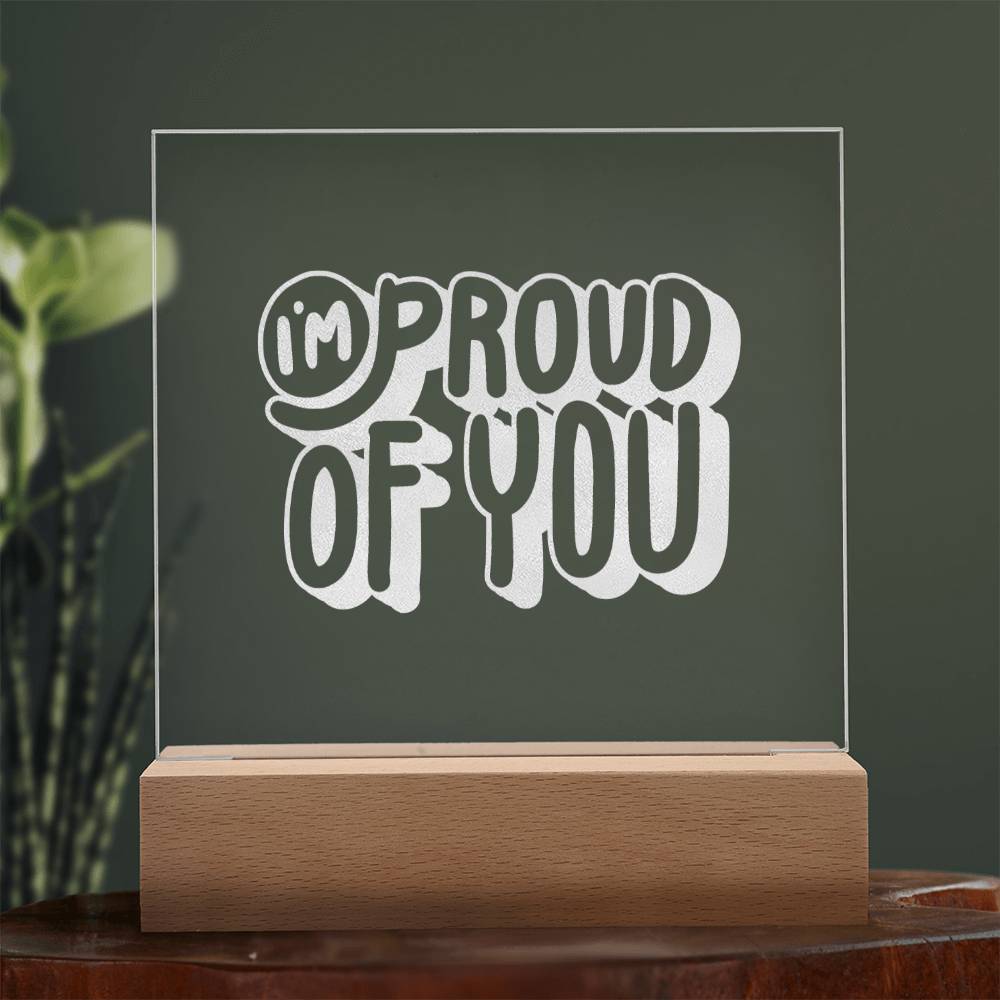 Engraved Acrylic Square Plaque with Encouraging Message - Athena: Buy with Wisdom