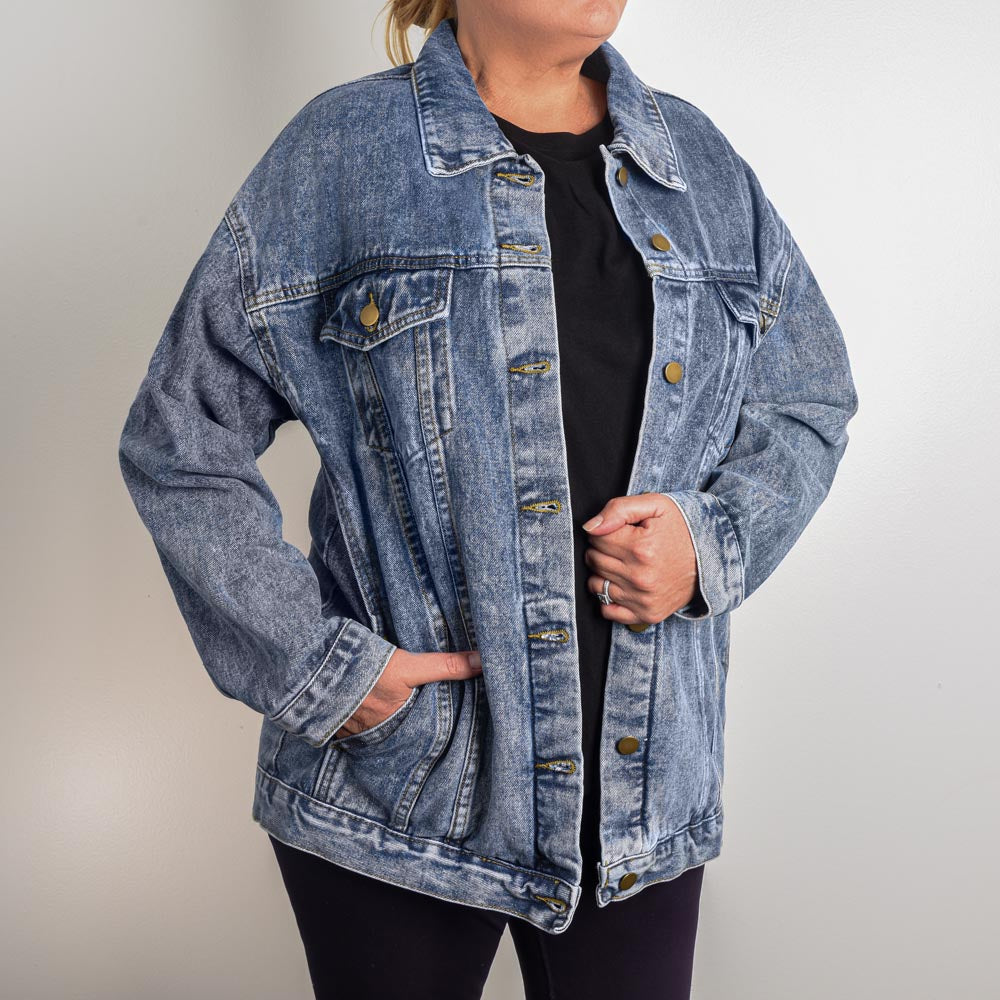 Princess-Style Oversized Denim Jacket for Women - Athena: Buy with Wisdom