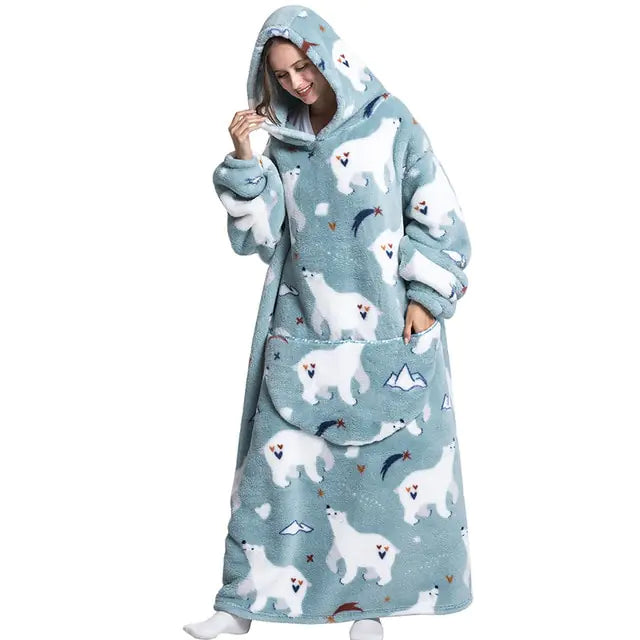 Ultimate Comfort Oversized Wearable TV Blanket with Pockets & Hood - Luxurious, Soft, and Cozy for All-Season Enjoyment - Athena: Buy with Wisdom