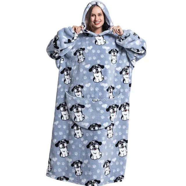 Ultimate Comfort Oversized Wearable TV Blanket with Pockets & Hood - Luxurious, Soft, and Cozy for All-Season Enjoyment - Athena: Buy with Wisdom