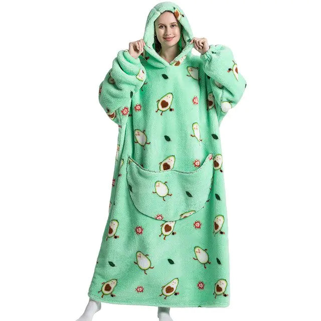 Ultimate Comfort Oversized Wearable TV Blanket with Pockets & Hood - Luxurious, Soft, and Cozy for All-Season Enjoyment - Athena: Buy with Wisdom