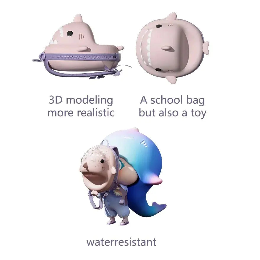 3D Shark Toddler Kindergarten School Bags - Athena: Buy with Wisdom