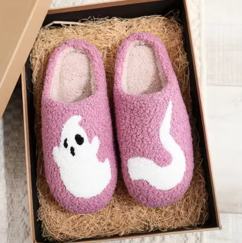 Halloween Ghost Cotton Slippers Home Flat - Athena: Buy with Wisdom