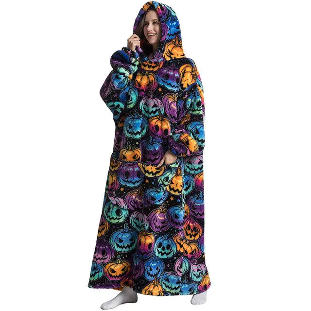 Ultimate Comfort Oversized Wearable TV Blanket with Pockets & Hood - Luxurious, Soft, and Cozy for All-Season Enjoyment - Athena: Buy with Wisdom