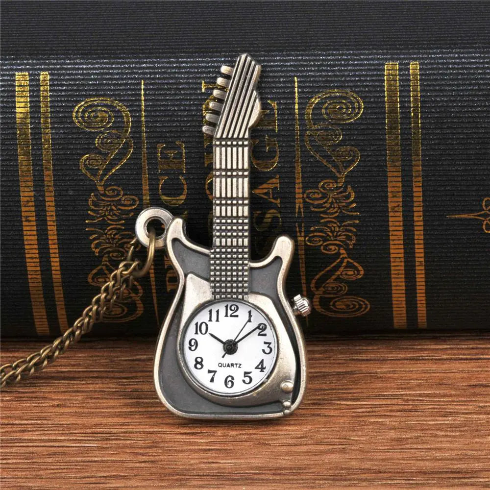 Guitar Necklace + Watch | Steampunk Antique Guitar Watch - Athena: Buy with Wisdom