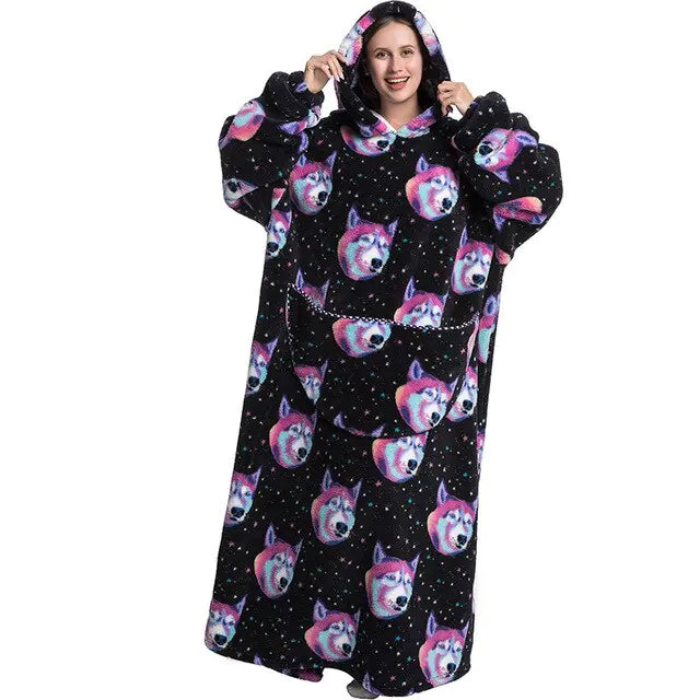 Ultimate Comfort Oversized Wearable TV Blanket with Pockets & Hood - Luxurious, Soft, and Cozy for All-Season Enjoyment - Athena: Buy with Wisdom