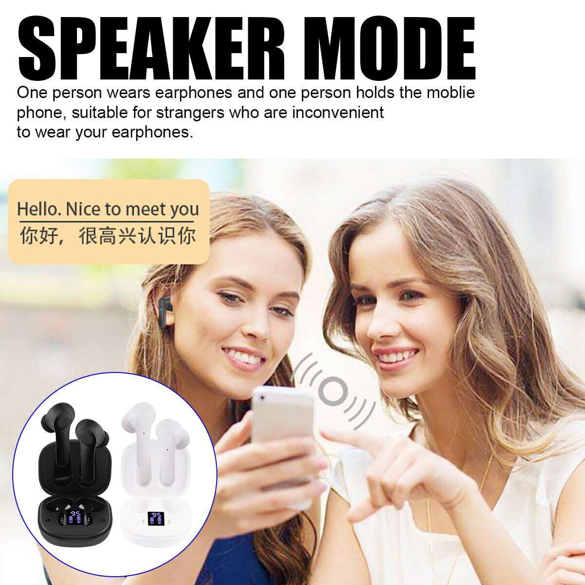 Smart Translator Earbuds - 144 Languages Real-Time Voice Translation Earphones