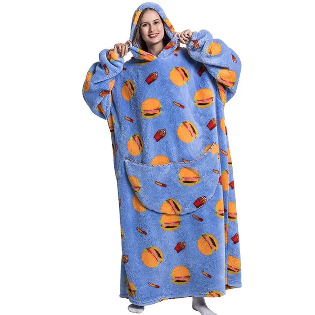 Ultimate Comfort Oversized Wearable TV Blanket with Pockets & Hood - Luxurious, Soft, and Cozy for All-Season Enjoyment - Athena: Buy with Wisdom