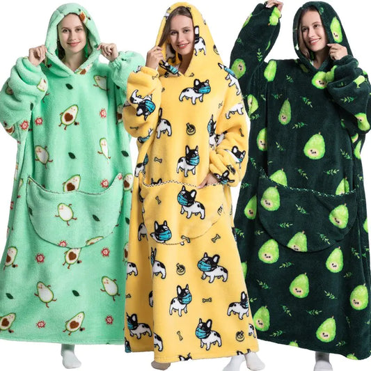 Ultimate Comfort Oversized Wearable TV Blanket with Pockets & Hood - Luxurious, Soft, and Cozy for All-Season Enjoyment - Athena: Buy with Wisdom