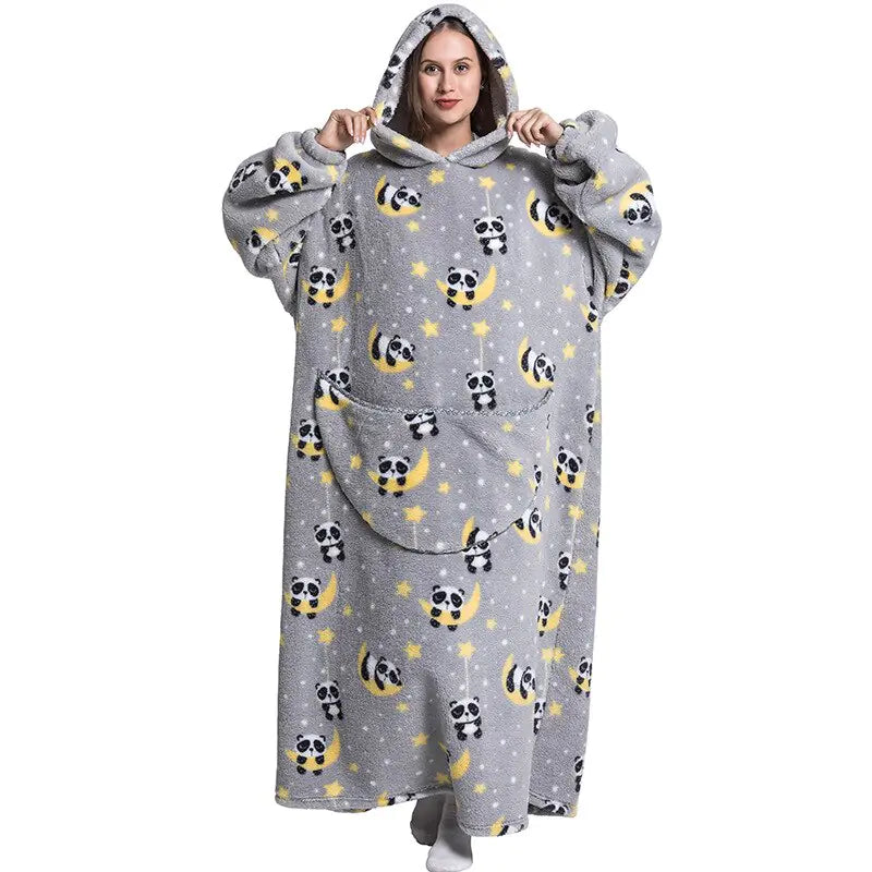 Ultimate Comfort Oversized Wearable TV Blanket with Pockets & Hood - Luxurious, Soft, and Cozy for All-Season Enjoyment - Athena: Buy with Wisdom