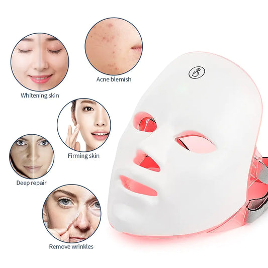 7 Color Touch Led Facial Mask, USB Rechargeable Skin Care Mask, Photon Therapy Facial Mask - Athena: Buy with Wisdom